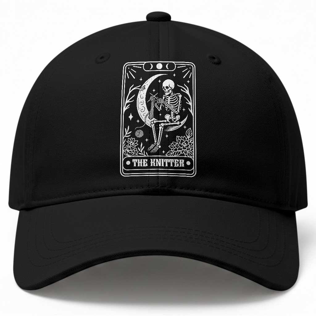 The Knitter Skeleton Baseball Cap Knitting Lover Gift Tarot Card Graphic TS12 Print Your Wear