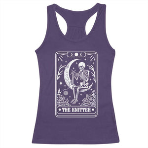 The Knitter Skeleton Racerback Tank Top Knitting Lover Gift Tarot Card Graphic TS12 Purple Print Your Wear