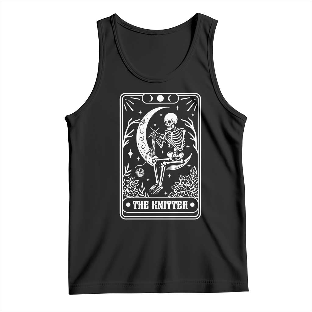 The Knitter Skeleton Tank Top Knitting Lover Gift Tarot Card Graphic TS12 Black Print Your Wear