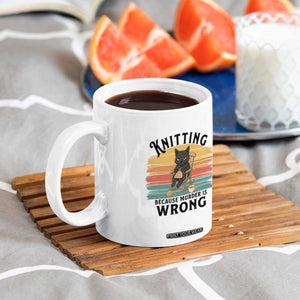 Funny Black Cat Coffee Mug Knitting Because Murder Is Wrong Gift TS12 Print Your Wear