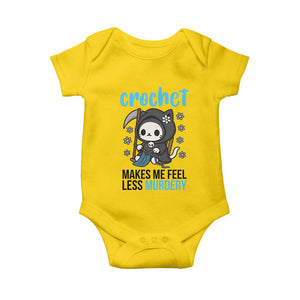 Crochet Makes Me Feel Less Murdery Baby Onesie Grim Reaper Cat Gift TS12 Daisy Print Your Wear