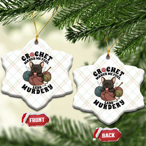 French Bulldog Ceramic Ornament Crochet Makes Me Feel Less Murdery TS12 Print Your Wear