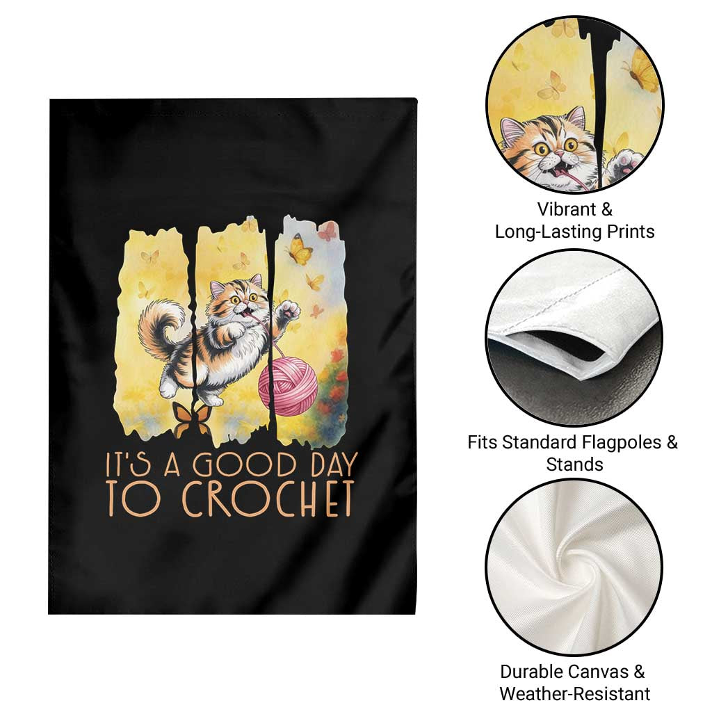 Its A Good Day To Crochet Garden Flag Cute Cat Chasing Yarn TS12 Print Your Wear