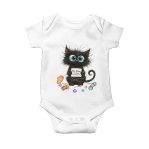 Funny Cat Crochet Lover Baby Onesie Its Fine I am Fine Everything Is Fine TS12 White Print Your Wear