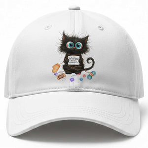 Funny Cat Crochet Lover Baseball Cap Its Fine I am Fine Everything Is Fine TS12 Print Your Wear