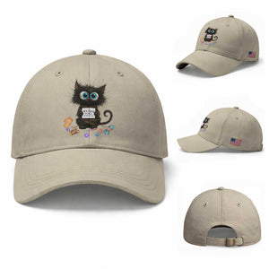 Funny Cat Crochet Lover Baseball Cap Its Fine I am Fine Everything Is Fine TS12 Baseball Cap Universal Fit Beige Print Your Wear
