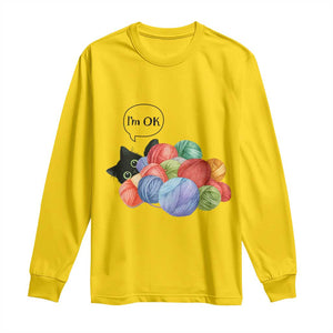Im OK Long Sleeve Shirt Cat Tangled In Yarn Funny Crochet Gift TS12 Daisy Print Your Wear