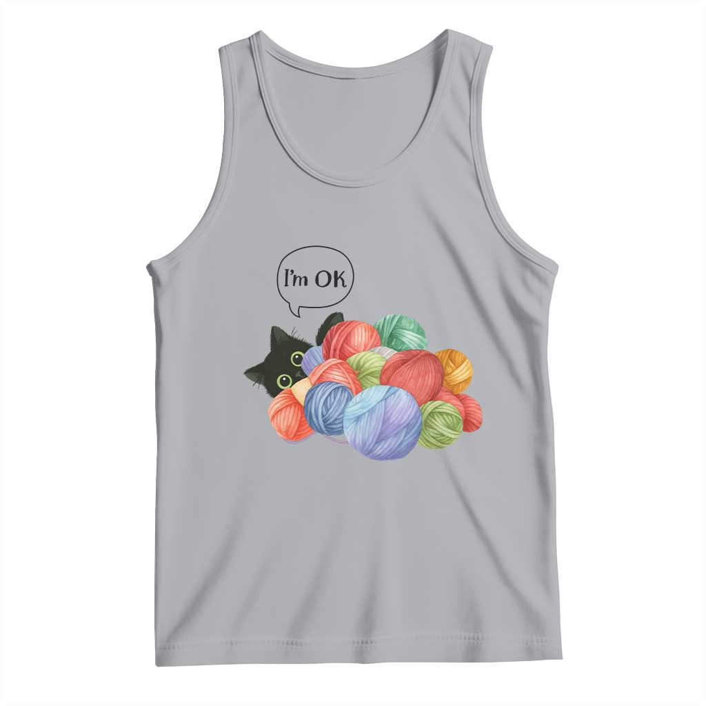 Im OK Tank Top Cat Tangled In Yarn Funny Crochet Gift TS12 Athletic Heather Print Your Wear