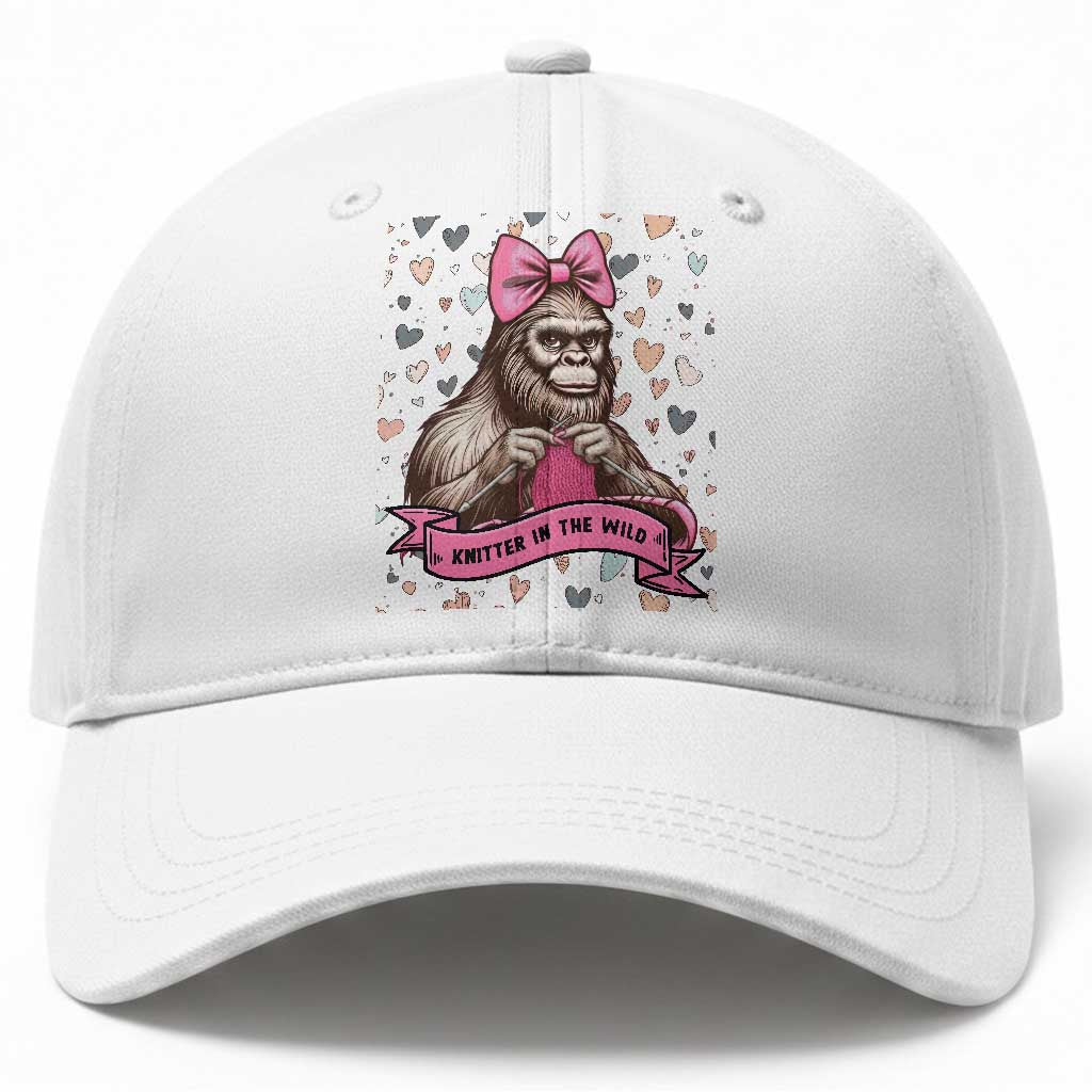 Funny Bigfoot Knitting Baseball Cap Knitter In The Wild TS12 Print Your Wear