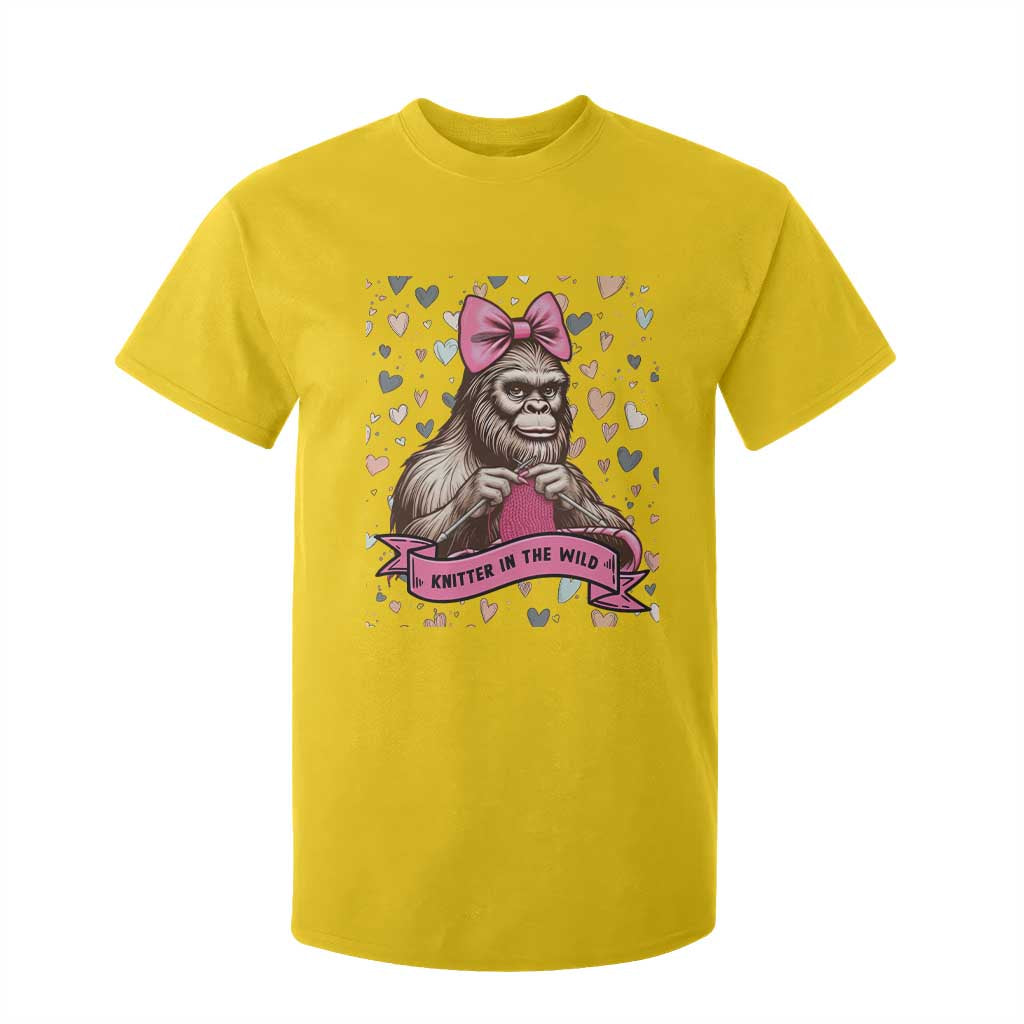 Funny Bigfoot Knitting T Shirt For Kid Knitter In The Wild TS12 Daisy Print Your Wear