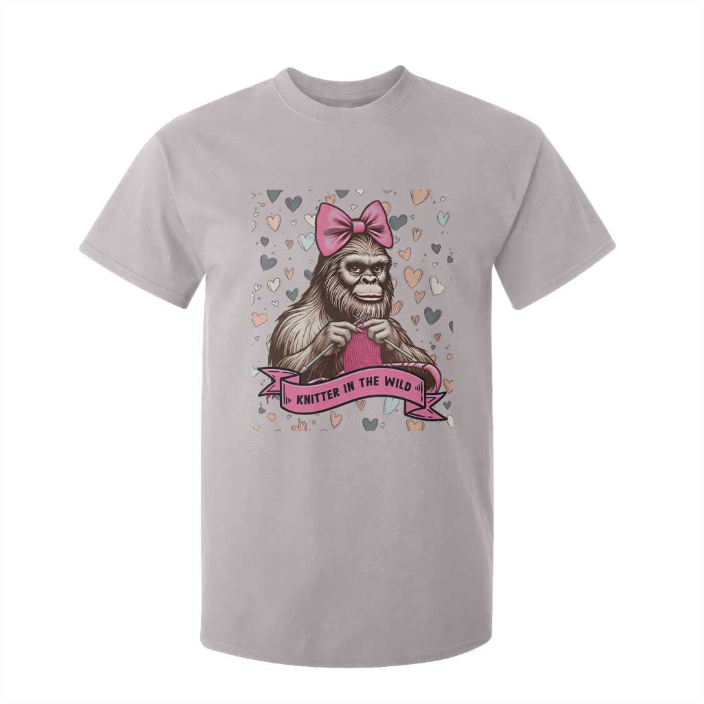 Funny Bigfoot Knitting T Shirt For Kid Knitter In The Wild TS12 Ice Gray Print Your Wear