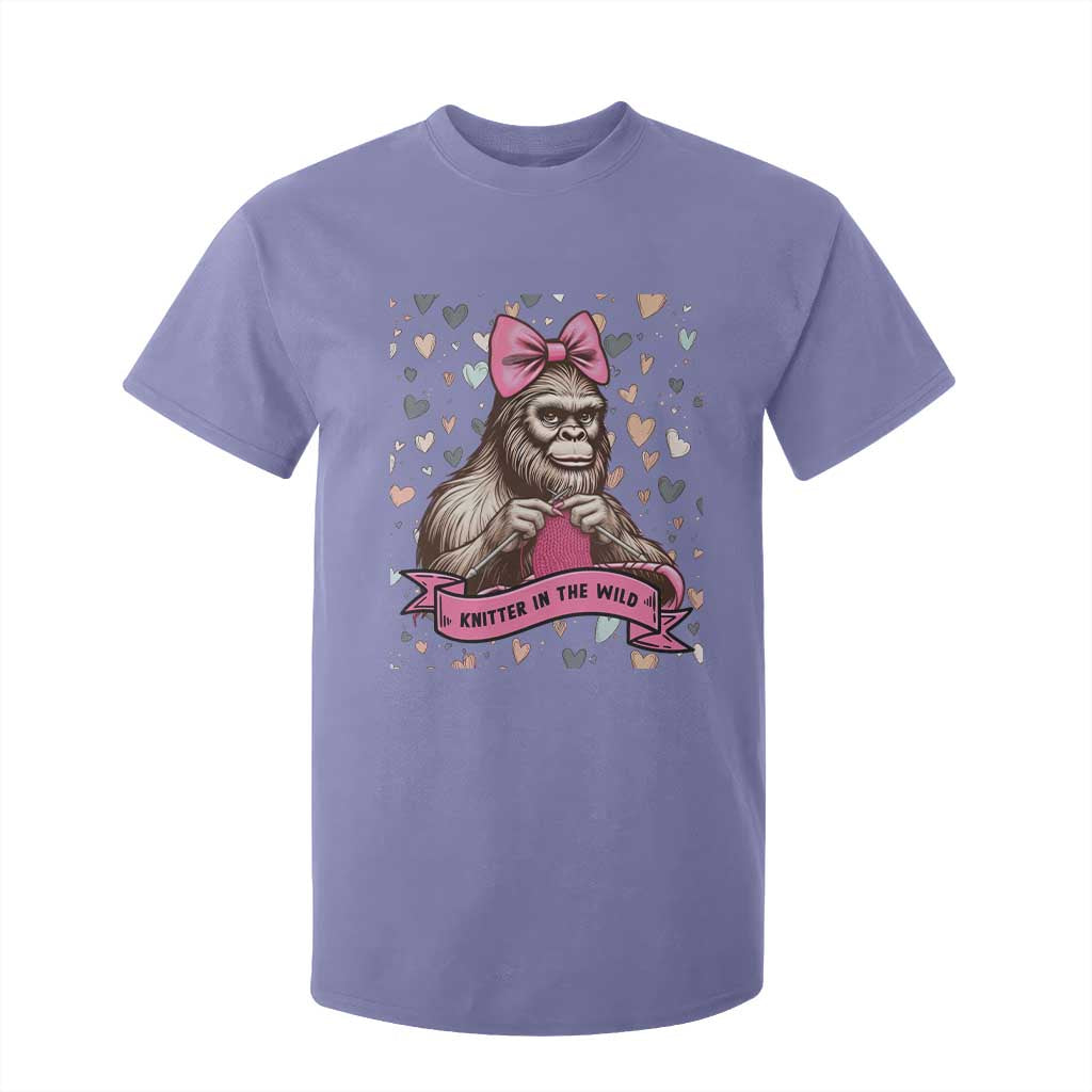 Funny Bigfoot Knitting T Shirt For Kid Knitter In The Wild TS12 Violet Print Your Wear