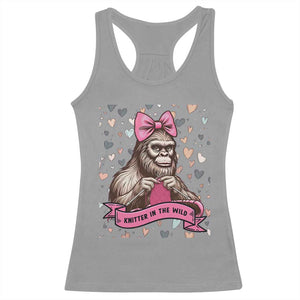 Funny Bigfoot Knitting Racerback Tank Top Knitter In The Wild TS12 Sport Gray Print Your Wear