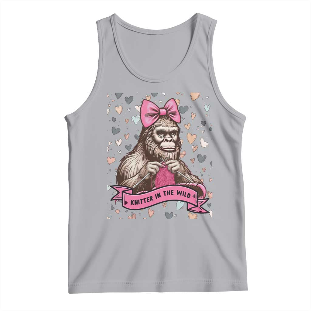 Funny Bigfoot Knitting Tank Top Knitter In The Wild TS12 Athletic Heather Print Your Wear