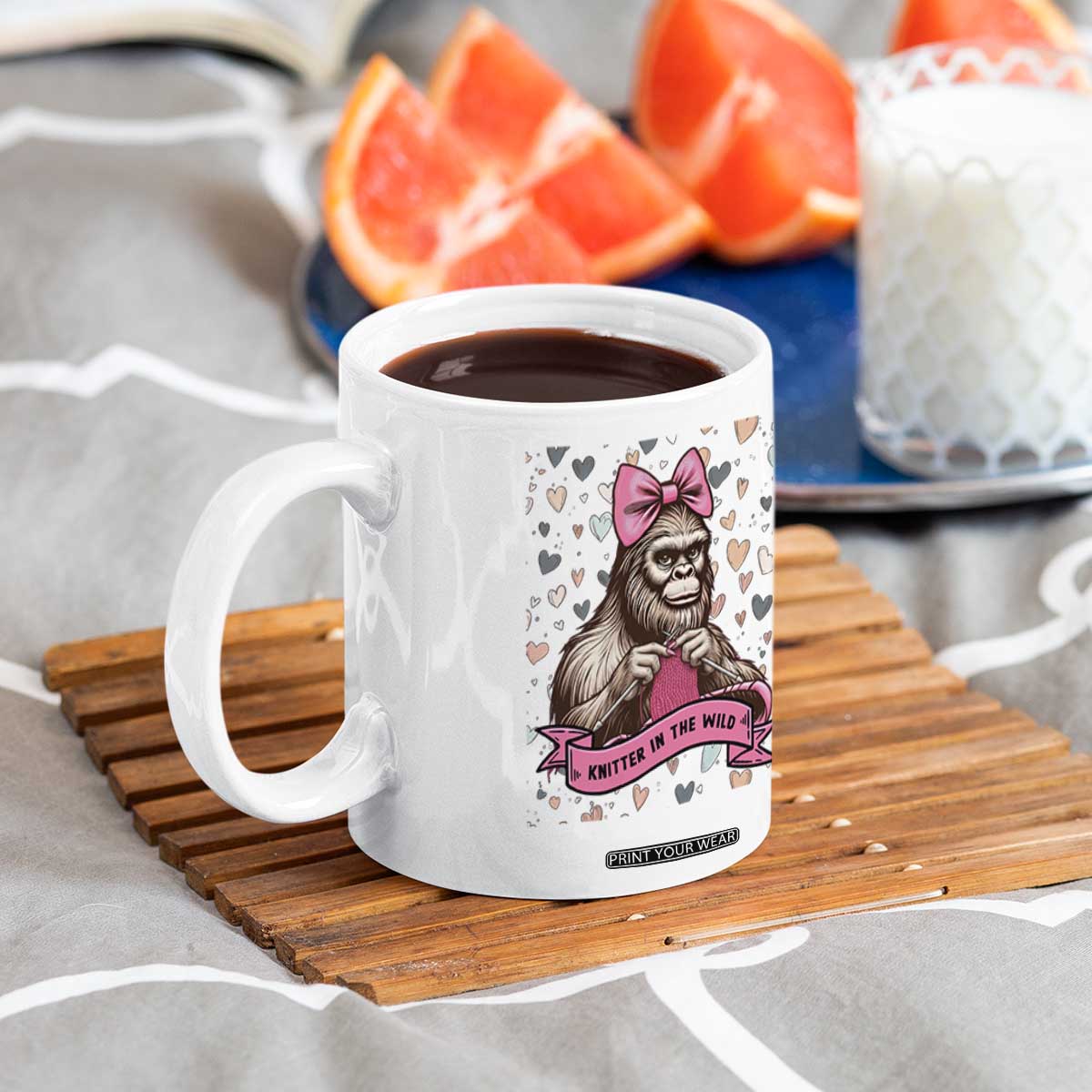 Funny Bigfoot Knitting Coffee Mug Knitter In The Wild TS12 Print Your Wear