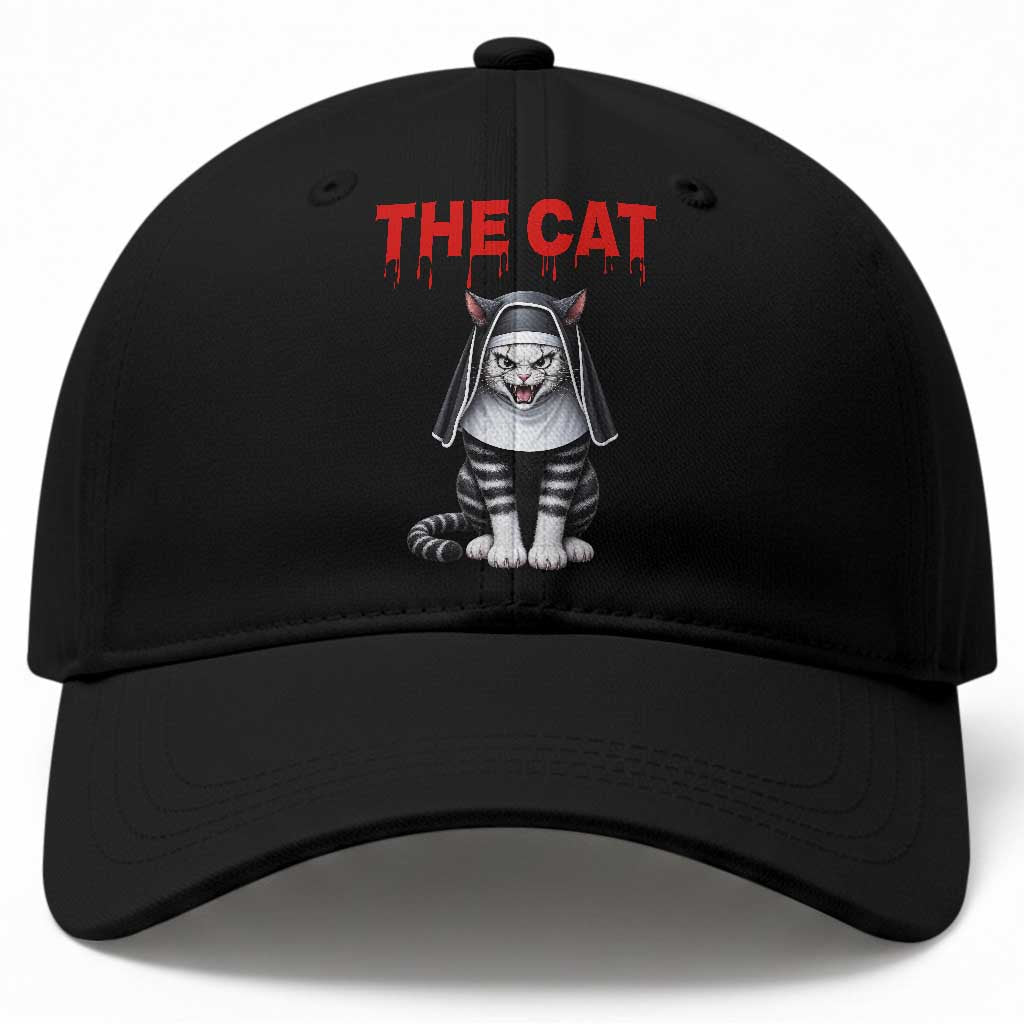 Scary Nun Cat Baseball Cap Creepy Horror Halloween Spooky Kitty
