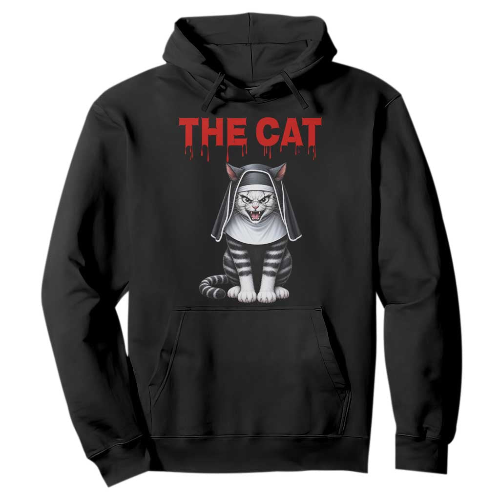 Scary Nun Cat Hoodie Creepy Horror Halloween Spooky Kitty
