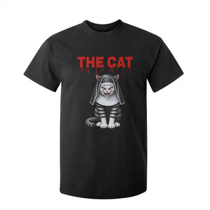Scary Nun Cat T Shirt For Kid Creepy Horror Halloween Spooky Kitty