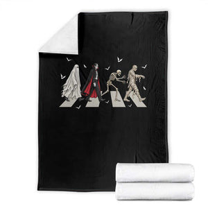 Halloween Monsters Ghost Vampire Skeleton Mummy Throw Blanket Spooky Horror