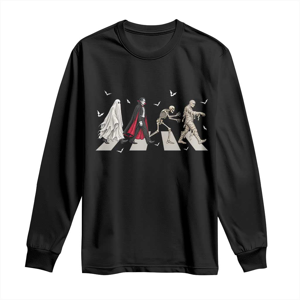 Halloween Monsters Ghost Vampire Skeleton Mummy Long Sleeve Shirt Spooky Horror