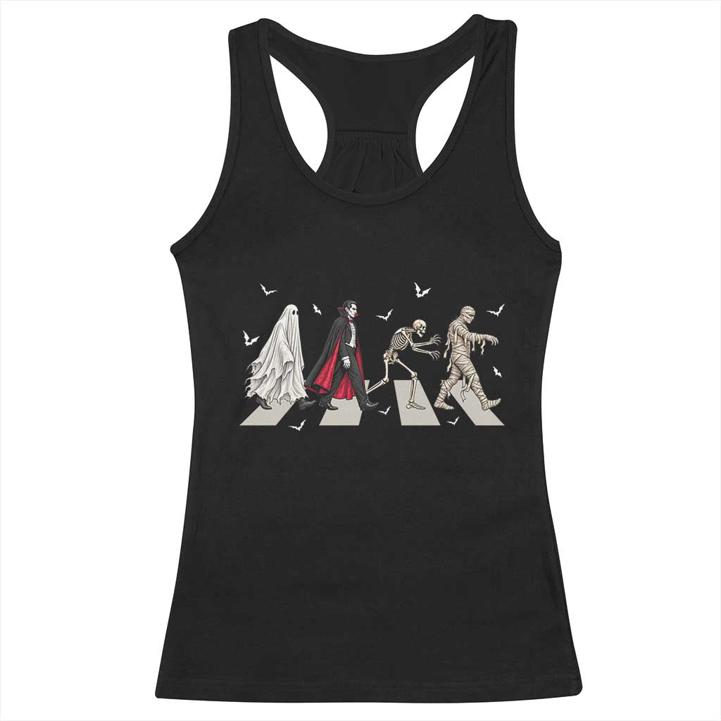 Halloween Monsters Ghost Vampire Skeleton Mummy Racerback Tank Top Spooky Horror