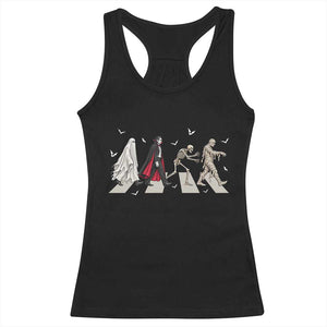 Halloween Monsters Ghost Vampire Skeleton Mummy Racerback Tank Top Spooky Horror