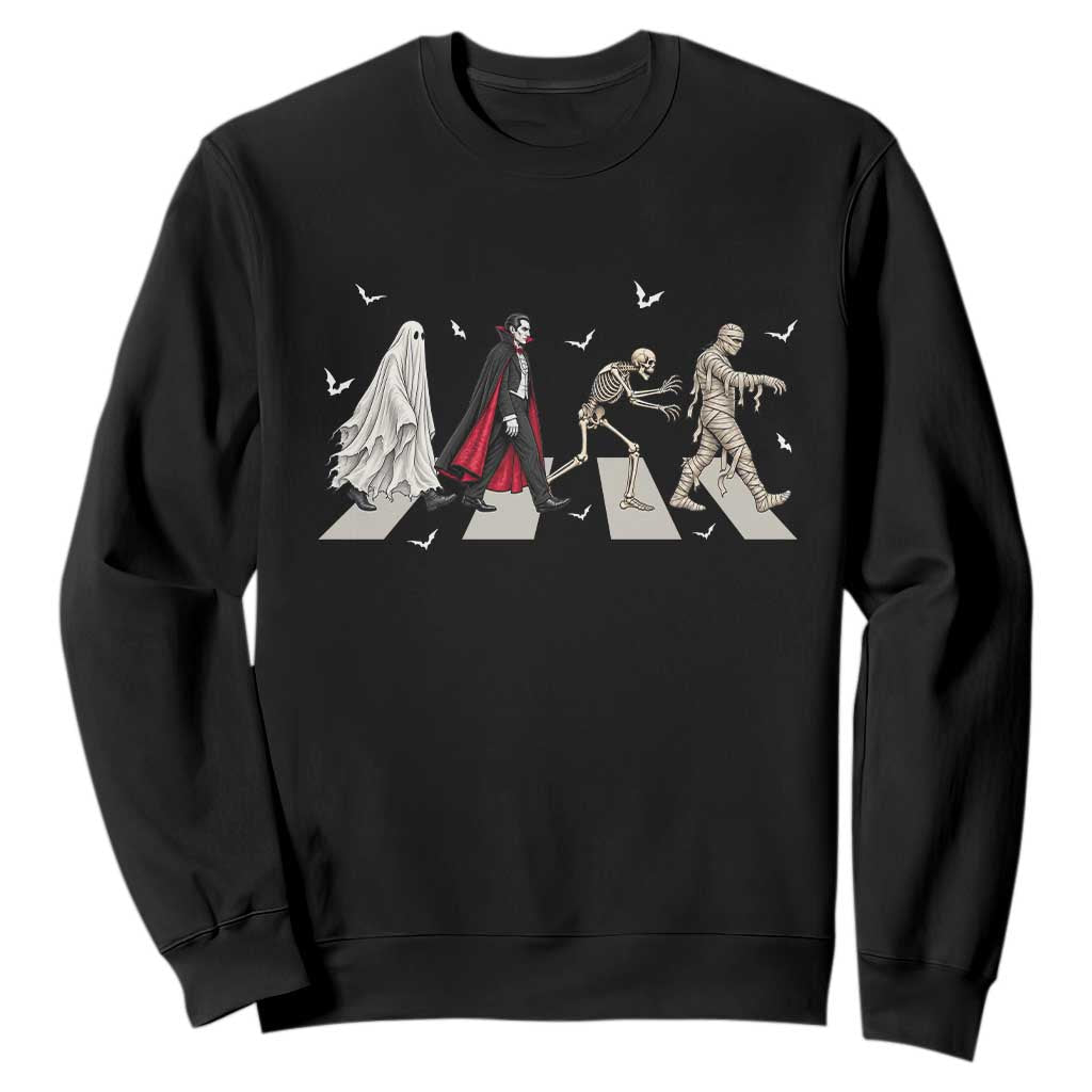 Halloween Monsters Ghost Vampire Skeleton Mummy Sweatshirt Spooky Horror