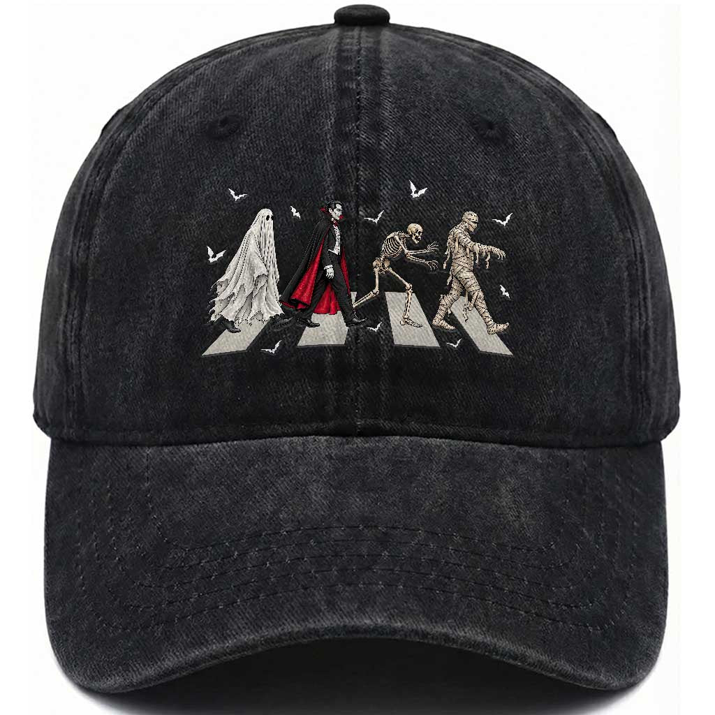 Halloween Monsters Ghost Vampire Skeleton Mummy Washed Cotton Baseball Cap Spooky Horror