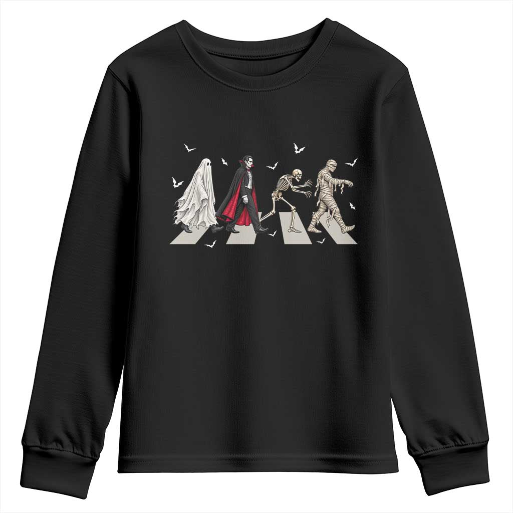 Halloween Monsters Ghost Vampire Skeleton Mummy Youth Sweatshirt Spooky Horror