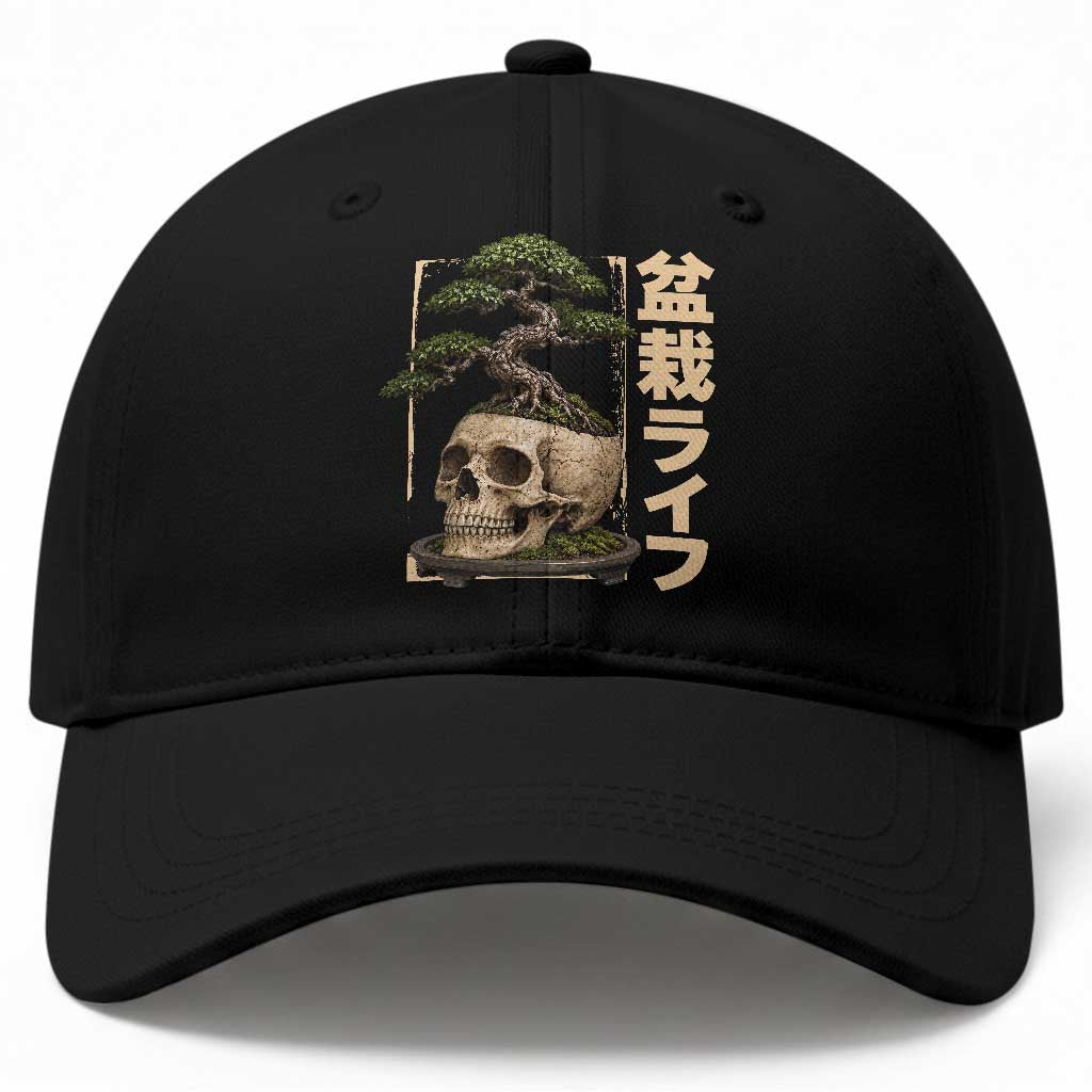 Vintage Japanese Bonsai Skull Planter Baseball Cap Gothic Crossover Tree Bonsai Life