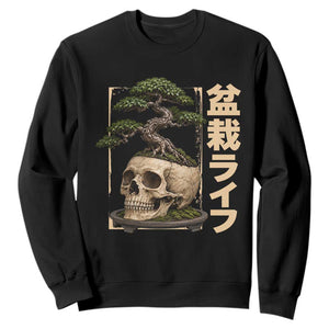Vintage Japanese Bonsai Skull Planter Sweatshirt Gothic Crossover Tree Bonsai Life