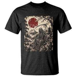 Japanese Grim Reaper Scythe Ukiyoe T Shirt Mount Fuji Sakura Dark Art