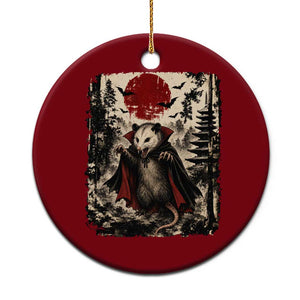 Vintage Vampire Opossum Halloween Ceramic Ornament Japanese Ukiyoe Blood Moon