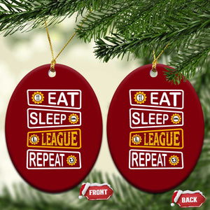 Funny Eat Sleep League Repeat Ceramic Ornament Gaming Quote Gift For Gamer TS12 Print Your Wear