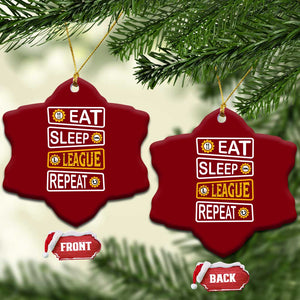 Funny Eat Sleep League Repeat Ceramic Ornament Gaming Quote Gift For Gamer TS12 Print Your Wear