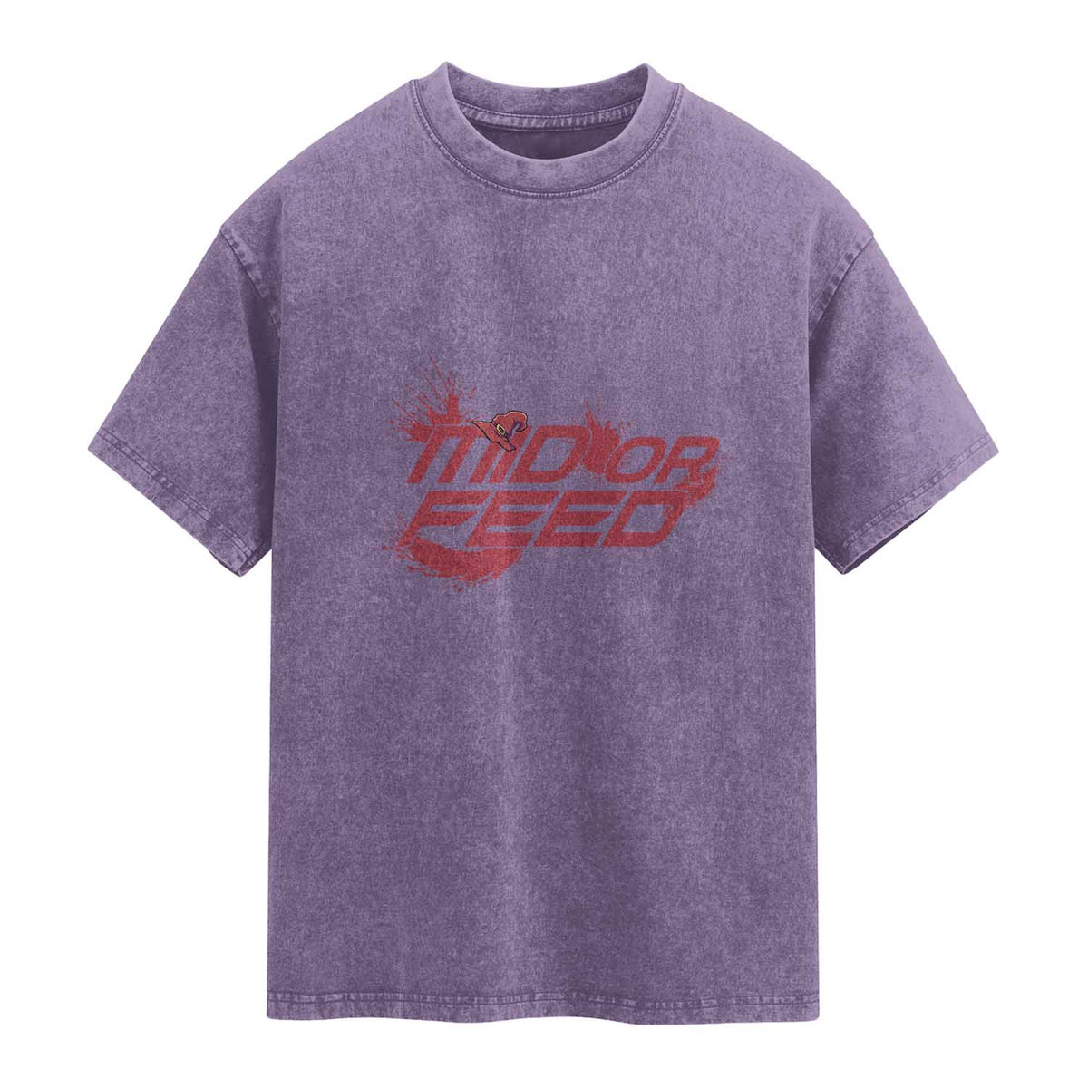 Mid Or Feed Holographic Witch Hat Washed Cotton T-Shirt Funny Game Lover Gift