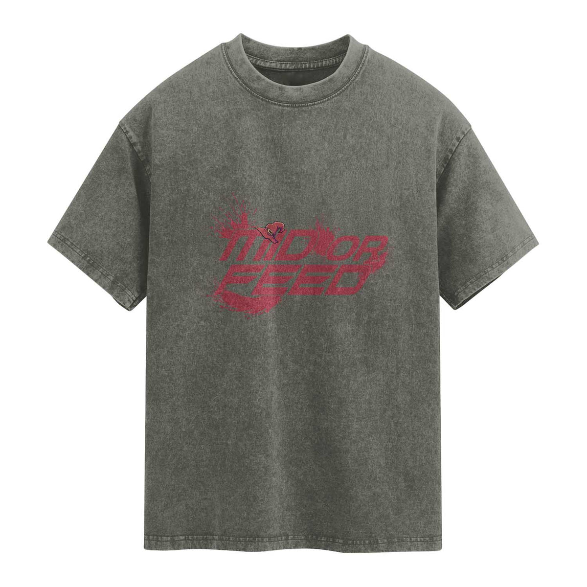 Mid Or Feed Holographic Witch Hat Washed Cotton T-Shirt Funny Game Lover Gift