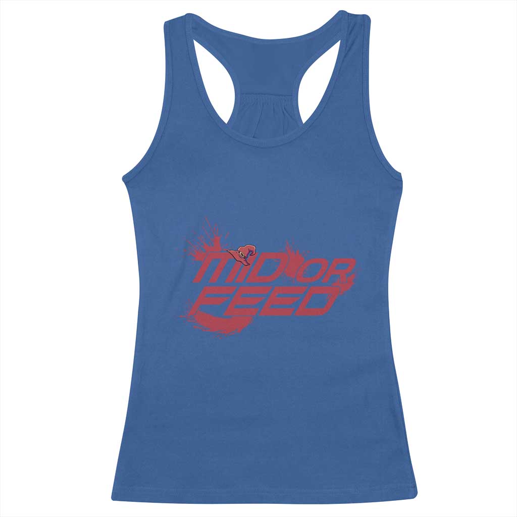 Mid Or Feed Holographic Witch Hat Racerback Tank Top Funny Game Lover Gift TS12 Royal Blue Print Your Wear