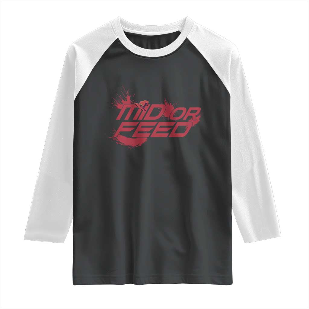 Mid Or Feed Holographic Witch Hat Raglan Shirt Funny Game Lover Gift TS12 Black White Print Your Wear