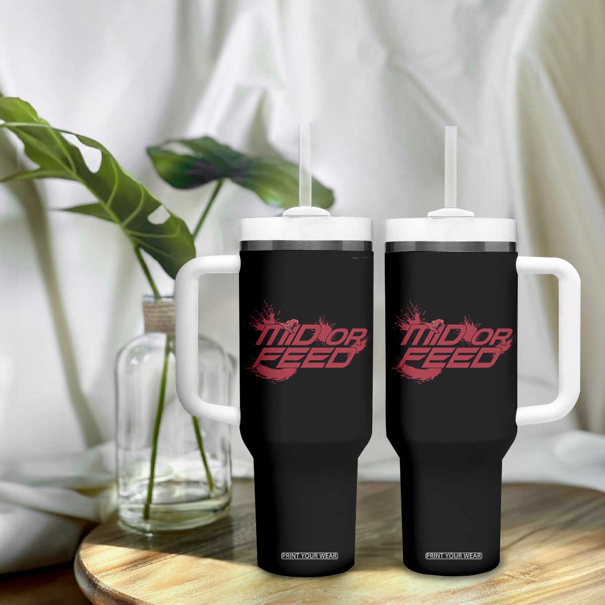 Mid Or Feed Holographic Witch Hat Tumbler With Handle Funny Game Lover Gift TS12 Print Your Wear