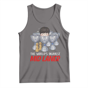 Worlds Okayest Mid Laner Tank Top Funny Game Lover Gift TS12 Deep Heather Print Your Wear