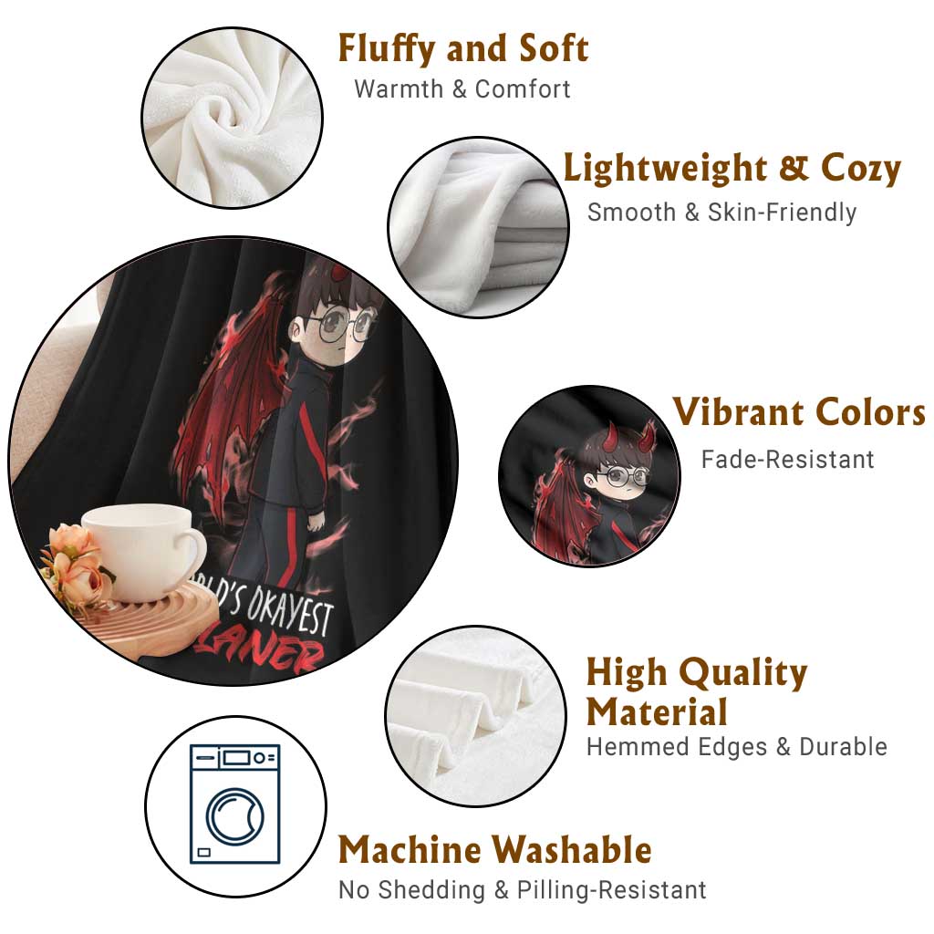 Worlds Okayest Mid Laner Throw Blanket Funny Gift For Gamer TS12 Print Your Wear