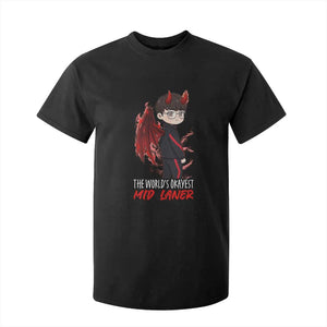 Worlds Okayest Mid Laner T Shirt For Kid Funny Gift For Gamer TS12 Black Print Your Wear