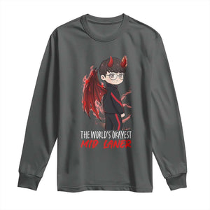 Worlds Okayest Mid Laner Long Sleeve Shirt Funny Gift For Gamer TS12 Dark Heather Print Your Wear