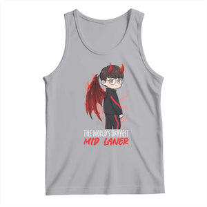 Worlds Okayest Mid Laner Tank Top Funny Gift For Gamer TS12 Athletic Heather Print Your Wear