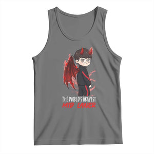 Worlds Okayest Mid Laner Tank Top Funny Gift For Gamer TS12 Black Heather Print Your Wear