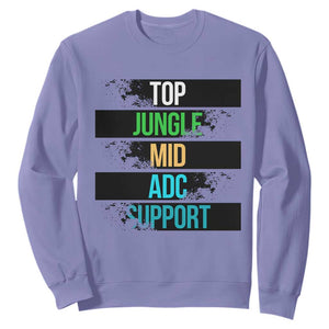 Gaming Humor 5 Roles Sweatshirt Quote For Gamer Lovers TS12 Violet Print Your Wear