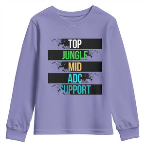 Gaming Humor 5 Roles Youth Sweatshirt Quote For Gamer Lovers TS12 Violet Print Your Wear