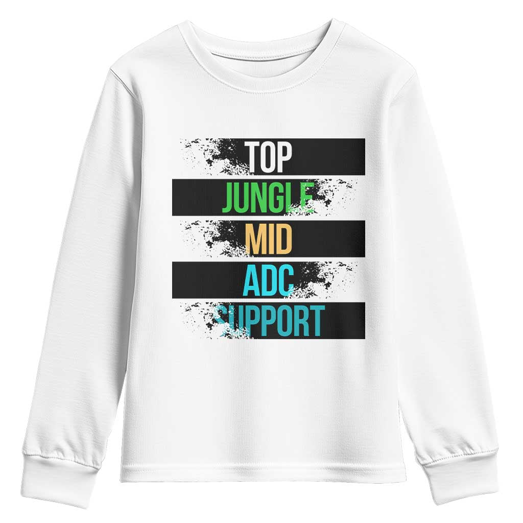 Gaming Humor 5 Roles Youth Sweatshirt Quote For Gamer Lovers TS12 White Print Your Wear