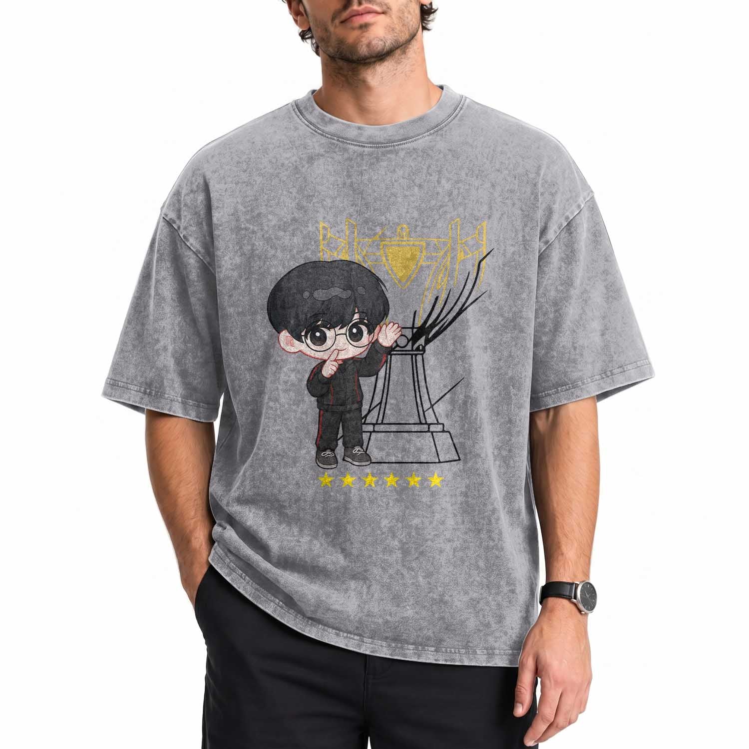 Mid Lane Master Gamer Washed Cotton T-Shirt Gift For Esports Fan